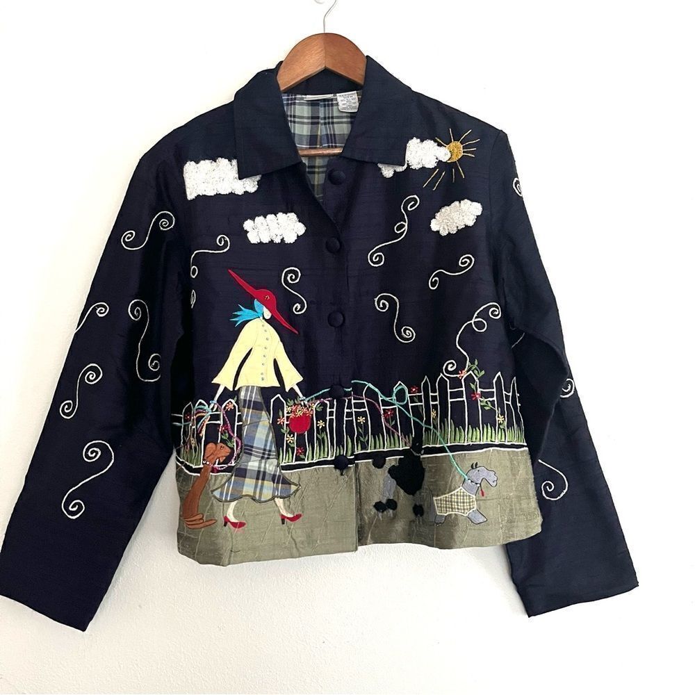 Bleu Bayoo Women’s 100% Silk Jacket Size M